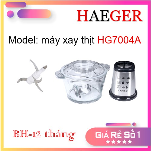 MÁY XAY THỊT HAEGER ⚡HÀNG CAO CẤP⚡ thiết kế nhỏ gọn, tiện lợi với gam màu trầm ấm, hiện đại(HG-7004A)