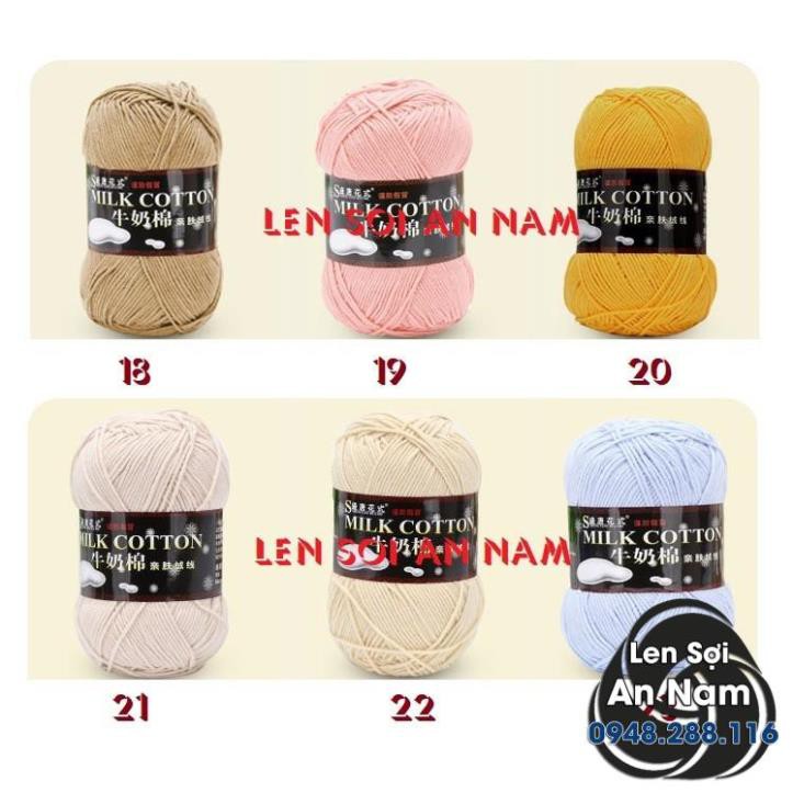Len Đan Móc Milk Cotton 125Gram/Cuộn