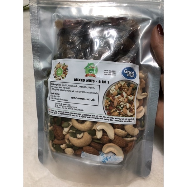 500g Ngũ cốc sấy khô mix hạt và hoa quả