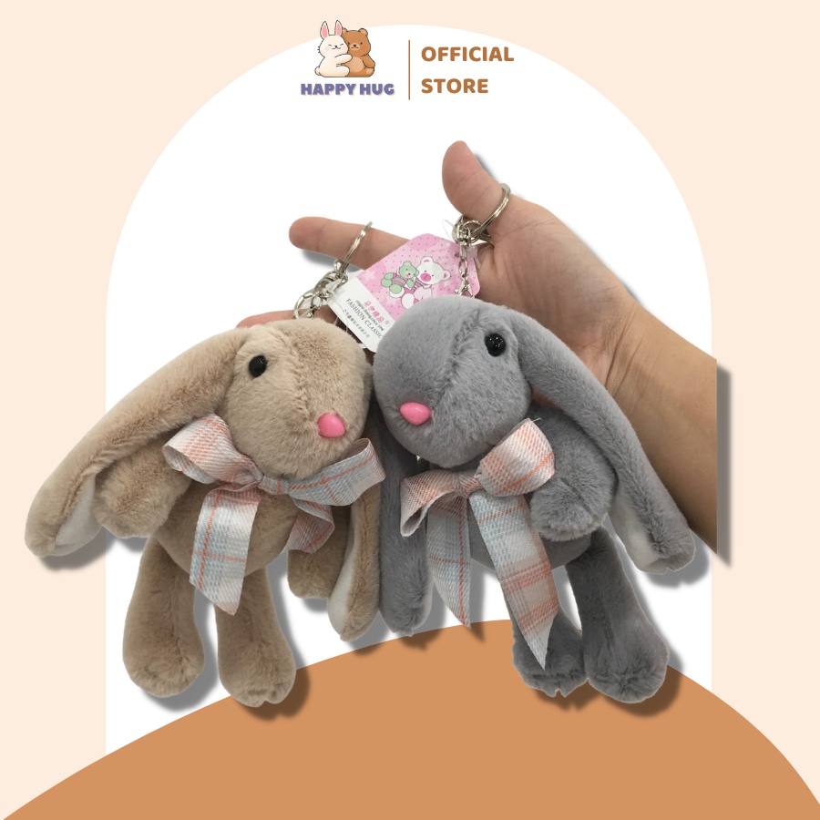 Móc khóa thú bông bằng nhung cao cấp, đồ chơi nhồi bông - Happy Hug