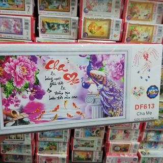 Tranh đính đá Cha Mẹ DF613 kt 75x45cm Mẫu mới