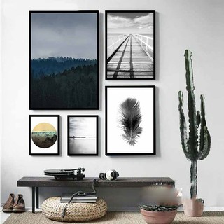 Bộ 5 tranh thiên nhiên đơn sắc MS055