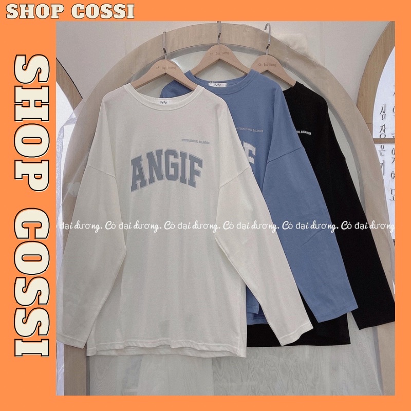 Áo thun tay dài form rộng ,áo phông dài tay chất cotton dày đẹp in chữ GIF
