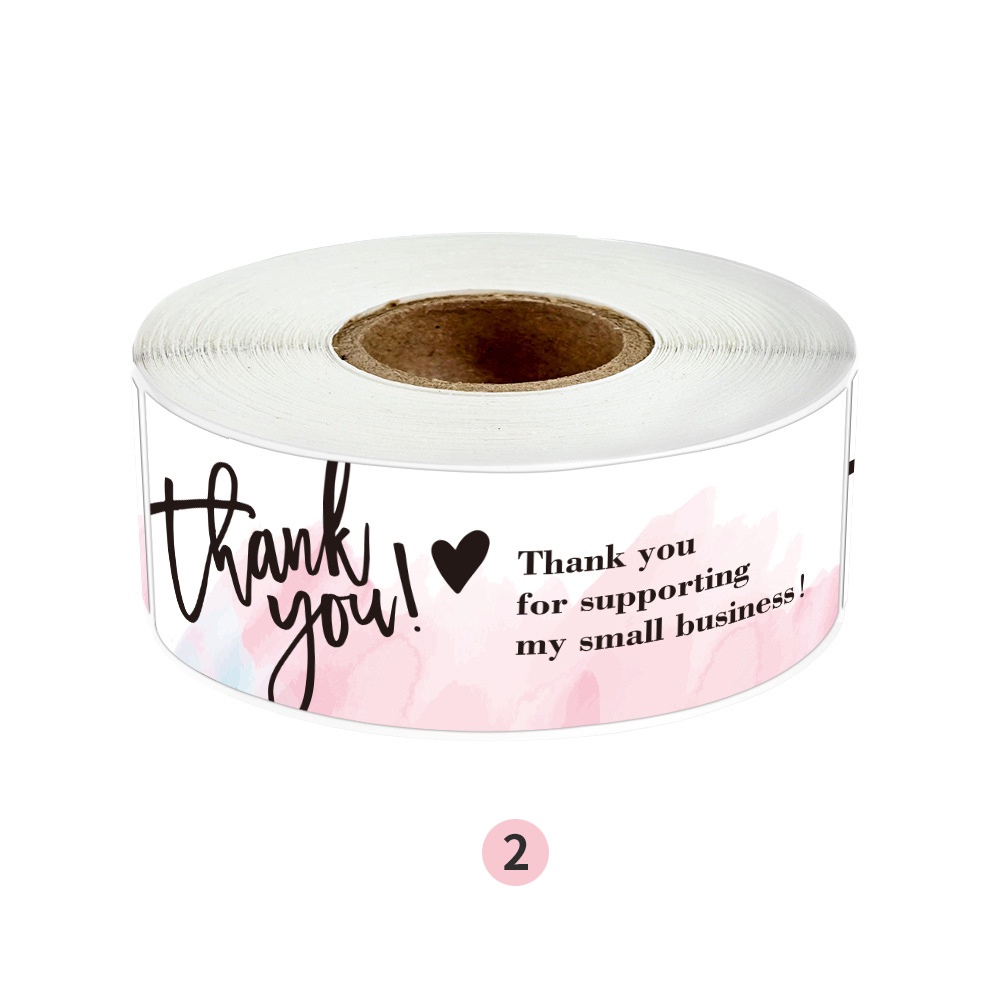 Cuộn 120 Nhãn Dán 7.5 * 2.5cm In Chữ Thank You Xinh Xắn