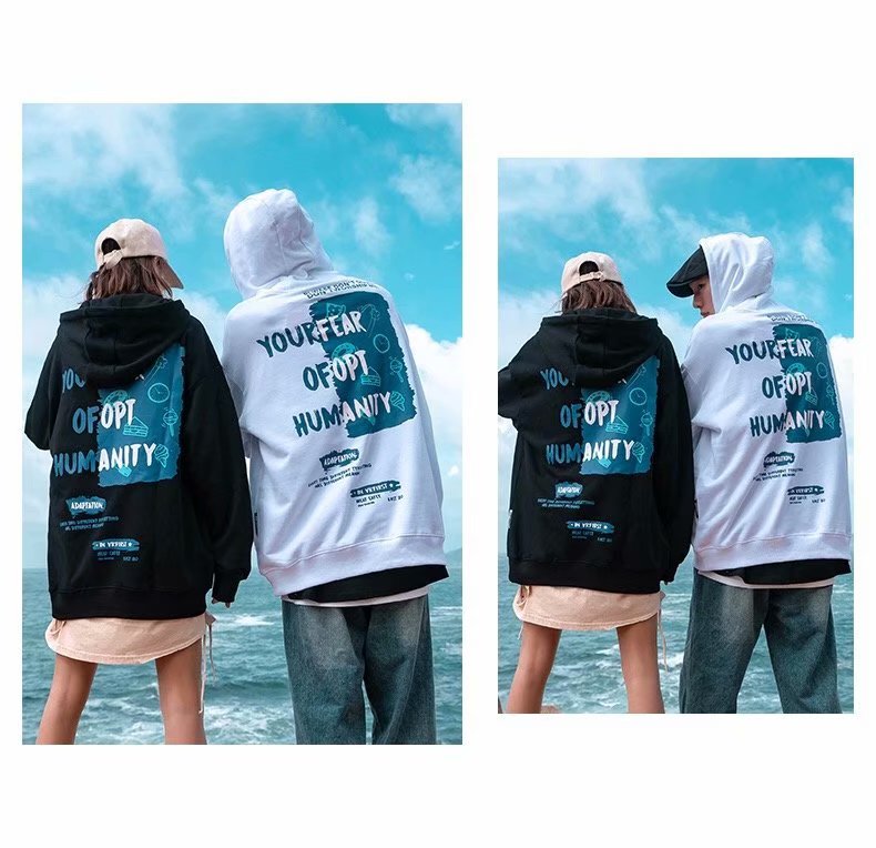 2 Colors【M-XXL】Sweatshirt Printing Long Sleeve Hoodie Sweater Outerwear Loose Coat Couple Outfit Casual | BigBuy360 - bigbuy360.vn