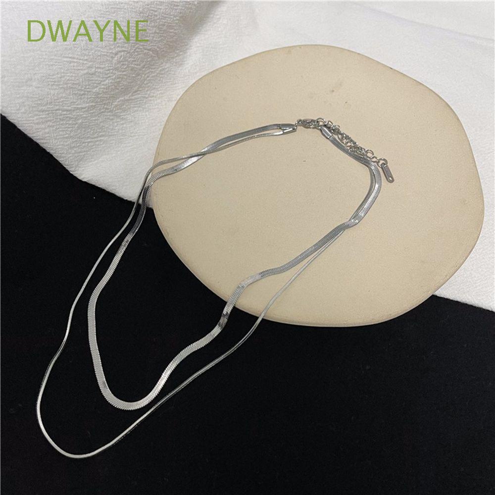 Vòng cổ Hợp Kim Ngắn Hai Lớp Phong Cách Hàn Quốc Thanh Lịch Dành Cho Nữ