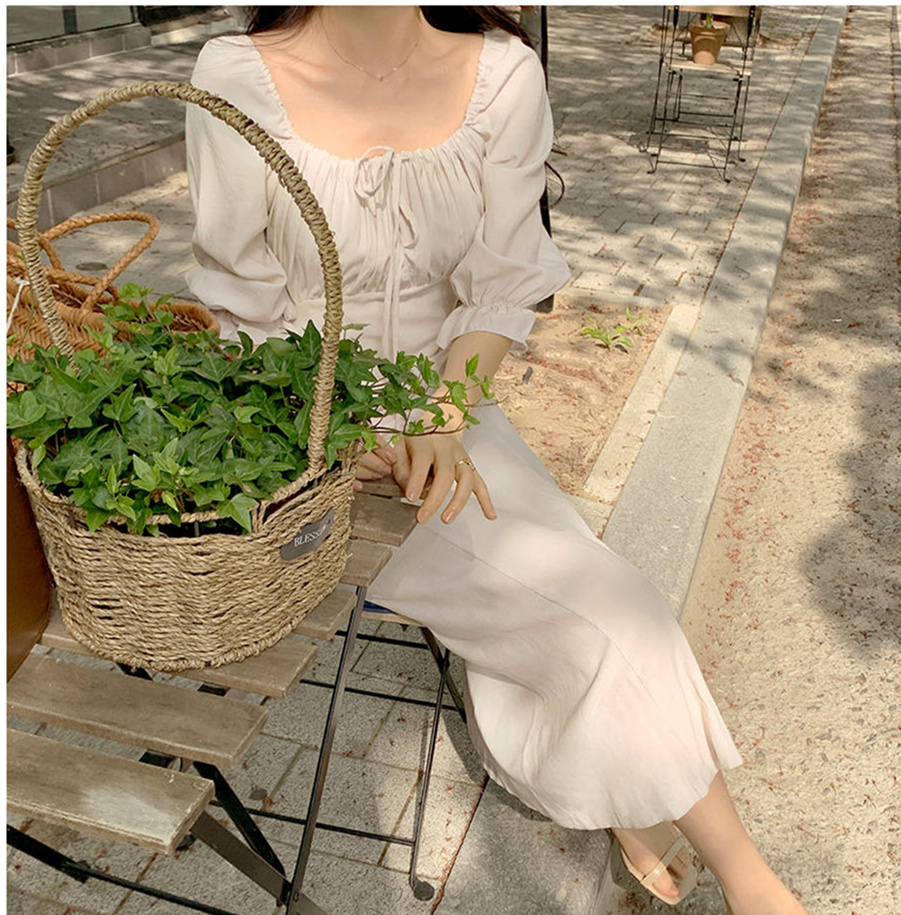 Đầm nữ dáng suông màu trơn thời trang phong cách Hàn Quốc 43697