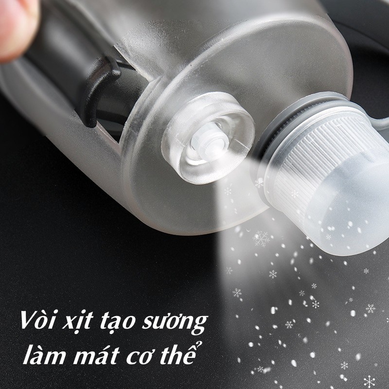 Bình nước thể thao, tập gym, bóng rổ, bóng chuyền, chạy bộ Energy Bottle có xịt phun sương 600ml cao cấp