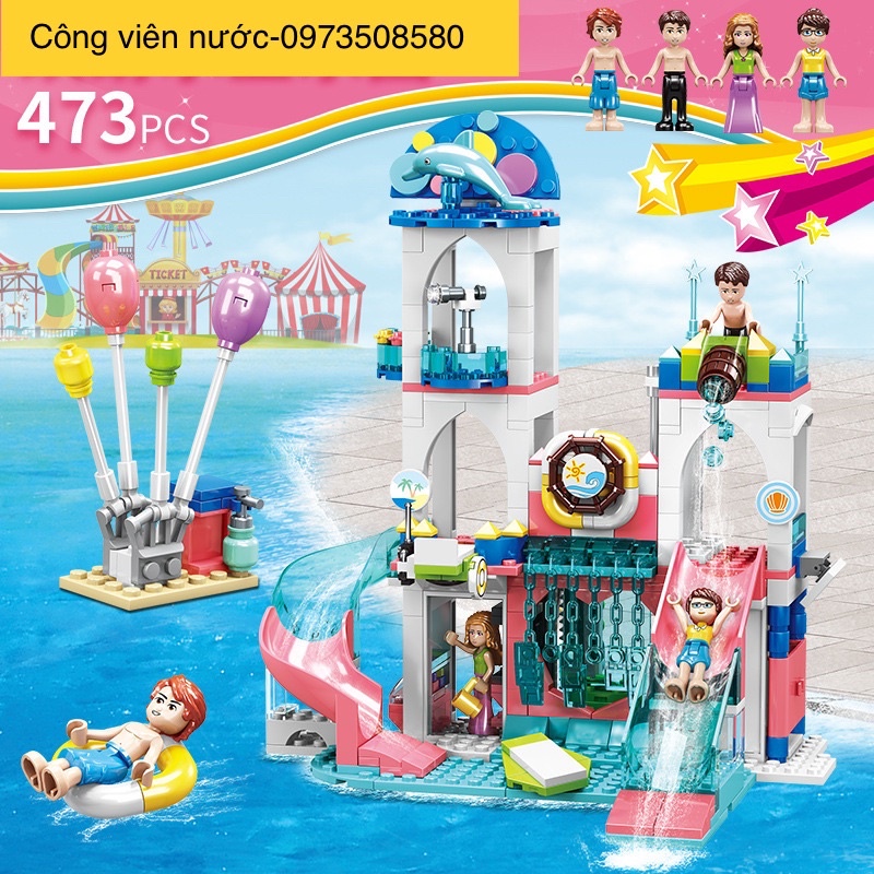 Lego con gái 473 miếng lắp ghép công viên nước