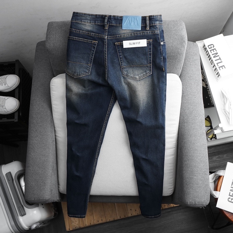 Quần jean nam xanh nhạt hàng cao cấp VNXK co giãn slimfit