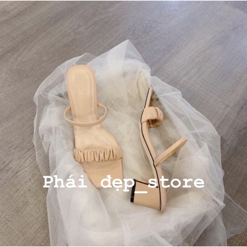Dép Sandal quai nhún cao gót 7 phân hot Mã S02