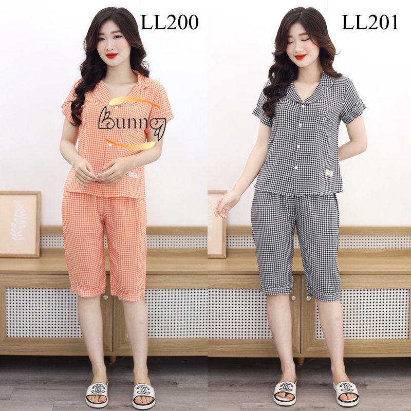 [Bunny] QUẦN ÁO NỮ MẶC NHÀ CHẤT LIỆU LỤA THÁI MỀM MÁT TAY LỠ QUẦN LỬNG MẶC NHẸ THOẢI MÁI