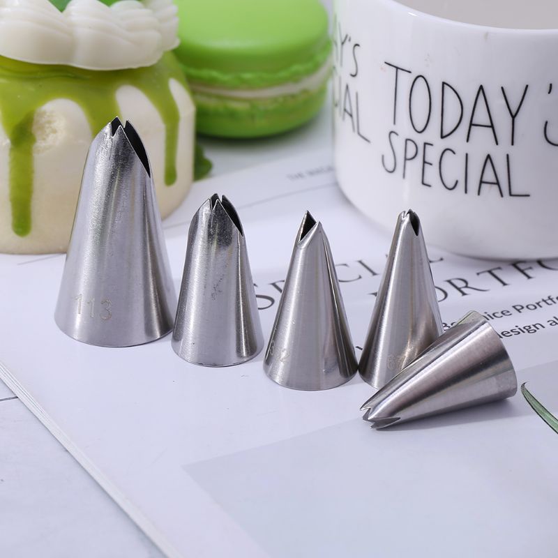 Set 5 Đầu Bắt Bông Kem Trang Trí Bánh Bằng Thép Không Gỉ
