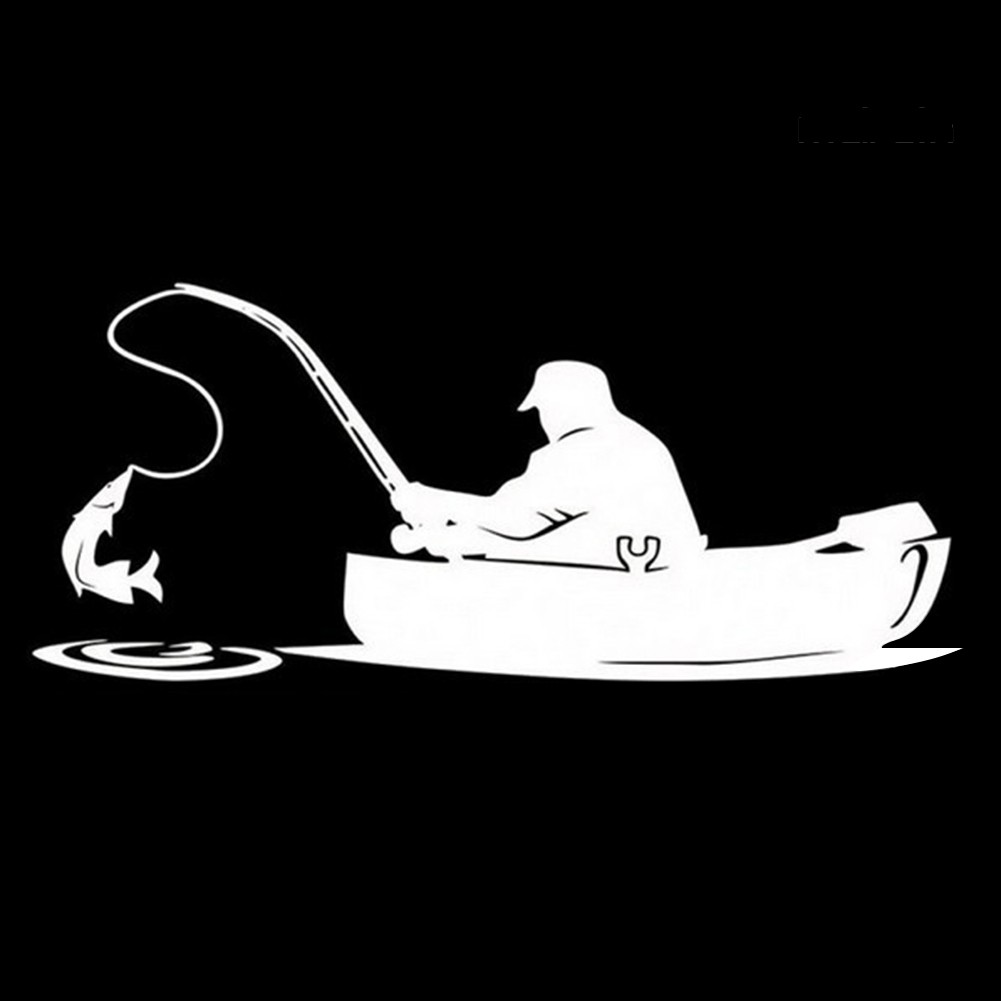 Nhãn dán trang trí xe ô tô/ xe tải họa tiết người ngồi thuyền câu cá độc đáo