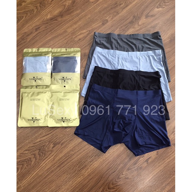 Quần lót nam thun lạnh nhật bản, quần boxer nam không đường may không viền màu đen | BigBuy360 - bigbuy360.vn