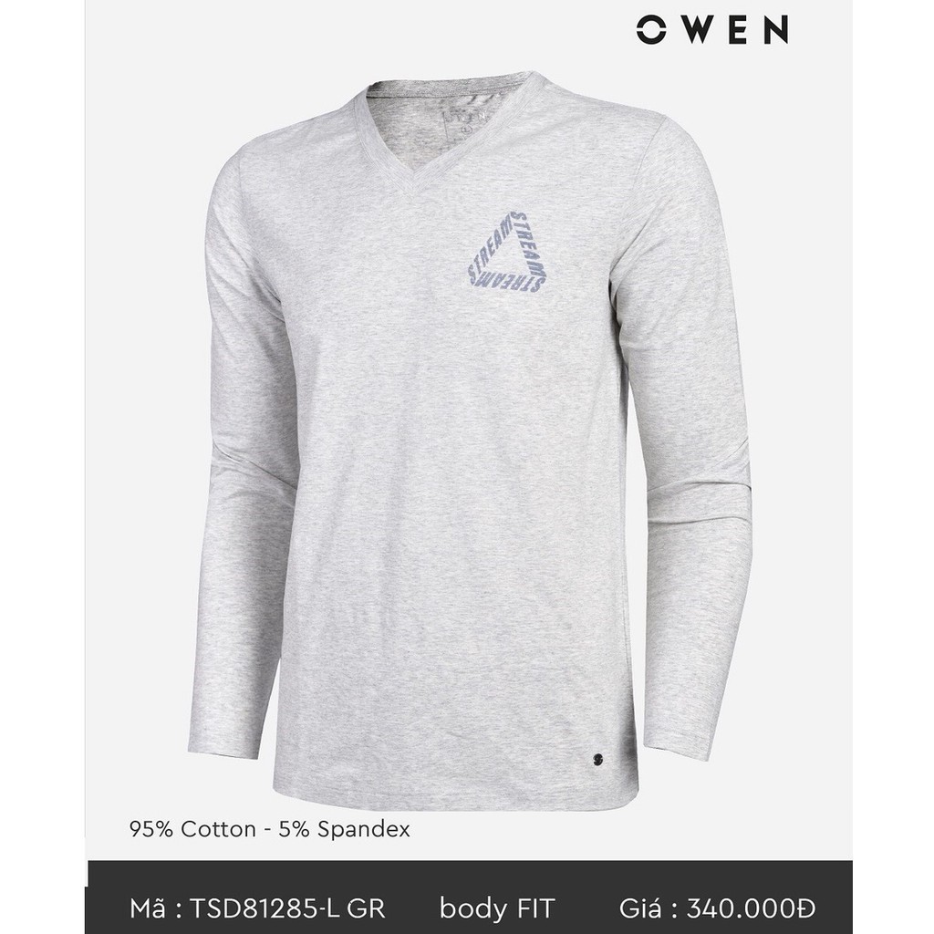 ❤️ (Chính Hãng) Sale 10.10 . OWEN - Áo thun dài tay Owen màu xám TSD 81285 Cực Đẹp .1 . Đẹp . . .