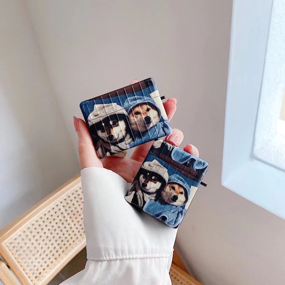 Vỏ Bảo Vệ Hộp Sạc Tai Nghe AirPods 1 2 3 Pro 3rd 2021 Bằng TPU Màu Xanh Dương Dễ Thương