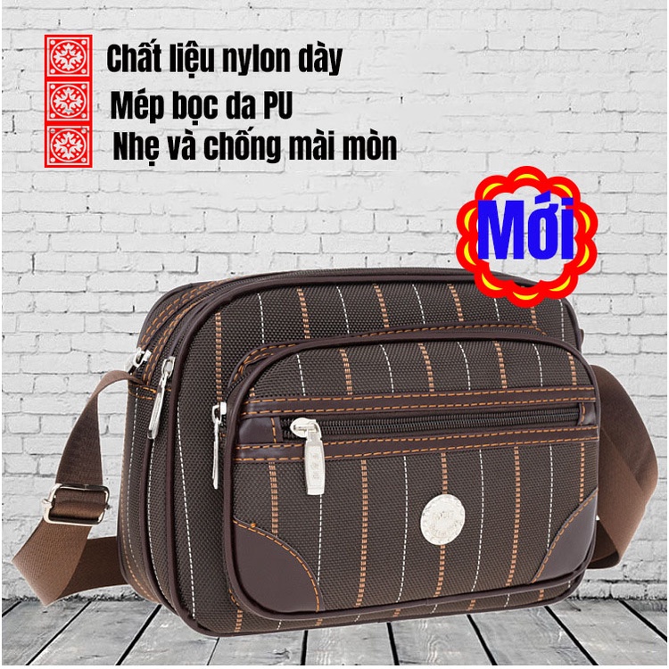 Túi Đeo Chéo Bằng Nylon Sức Chứa Lớn Nhiều Ngăn Dành Cho Nam Nữ