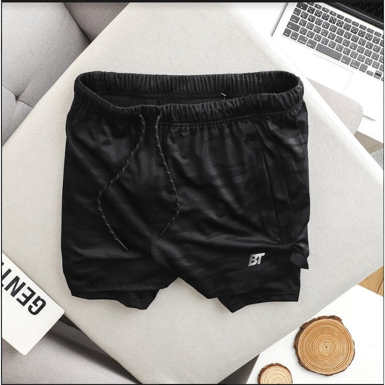 Quần short legging 2 lớp chạy bộ, tập gym dòng cao cấp 8725