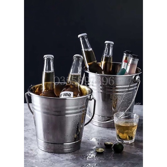 Xô đá Inox 1.5L - 2L - 2.5L Inox304 Decor | XÔ ĐÁ INOX CÓ QUAI