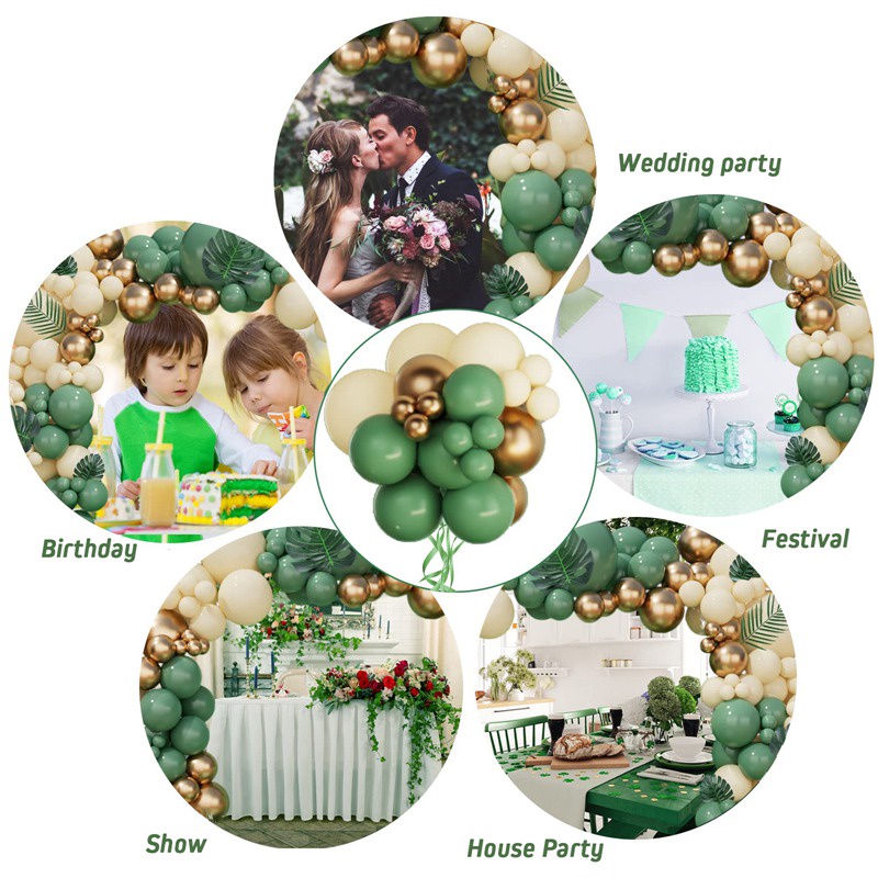 Bộ Phụ Kiện Bong Bóng Trang Trí Tiệc Sinh Nhật/Đám Cưới Phong Cách Vintage