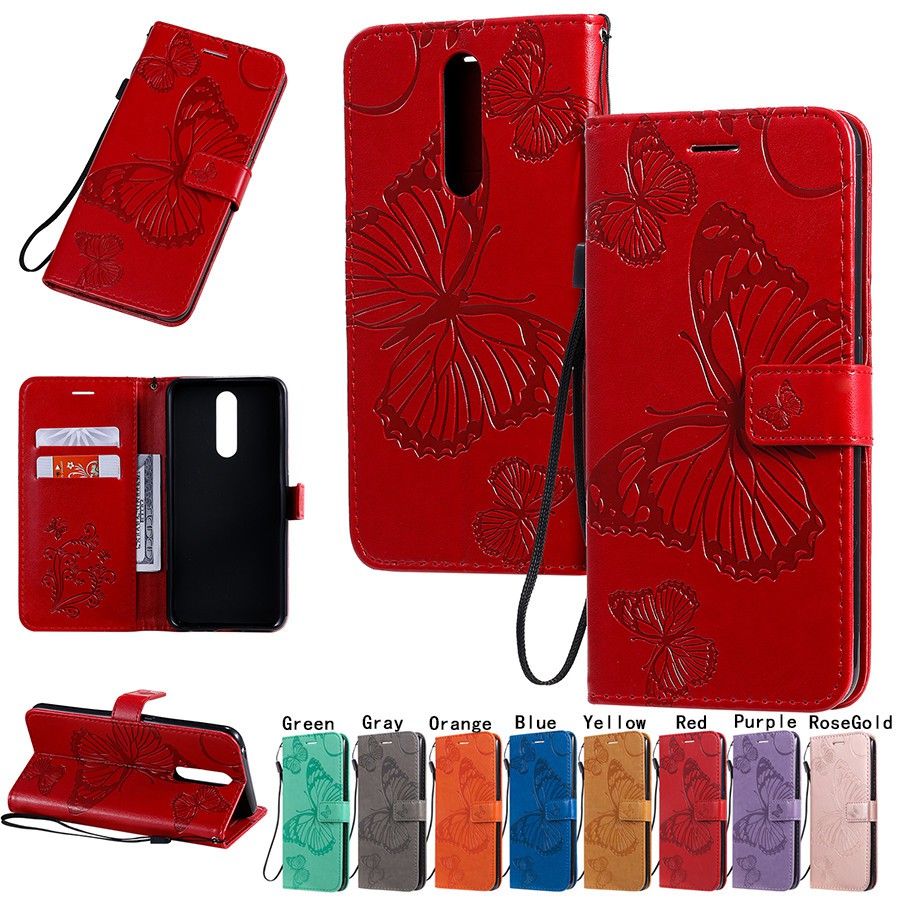 Bao da điện thoại chạm khắc hình bướm dành cho OPPO F11/F11 Pro