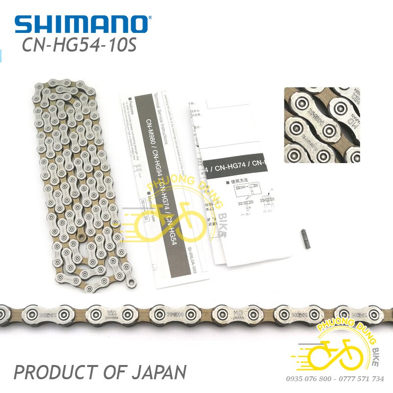 Xích sên xe đạp Shimano Deore CN HG54 10 speed - Fullbox Hàng Chính Hãng