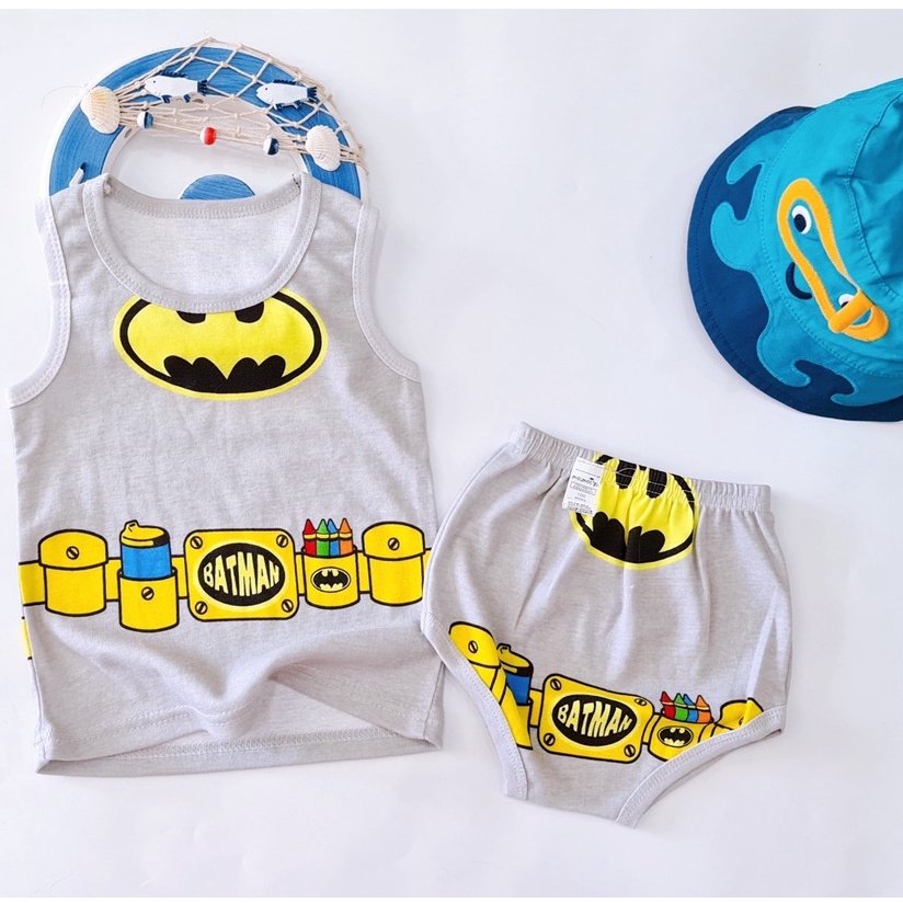 Đồ Bộ Bé Trai Set Áo Ba Lỗ Kèm Quần Disney Cho Bé Trai 1-4 Tuổi S1165
