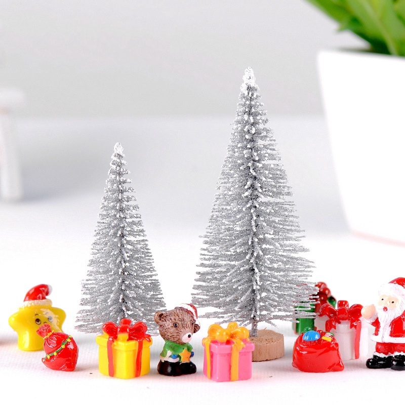 Set 2 Cây Thông Noel Mini Nhân Tạo Dùng Để Trang Trí Giáng Sinh Tiện Dụng