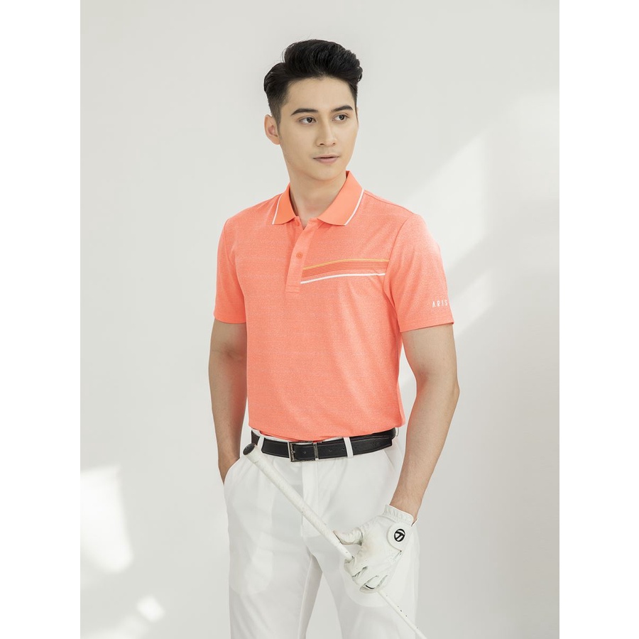 Áo polo nam Aristino  GOLF FIT cao cấp màu cam APSG03S1