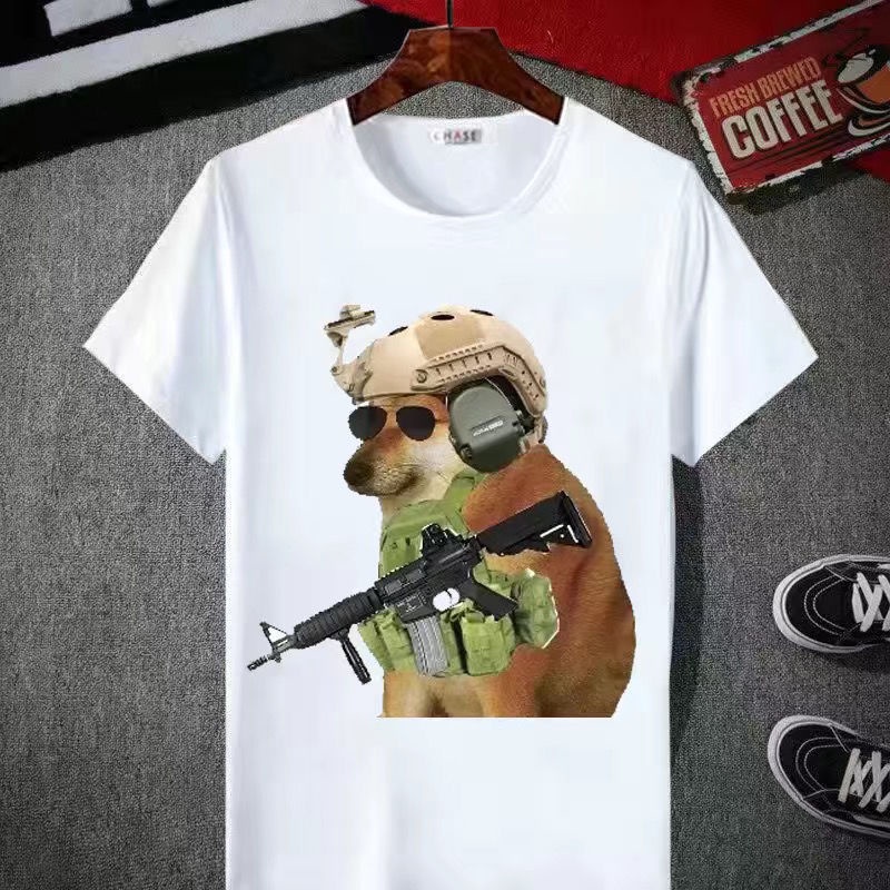 Áo Thun Ngắn Tay In Hình Chó Shiba Inu Cheems 2022 Thời Trang Unisex Galaxy
