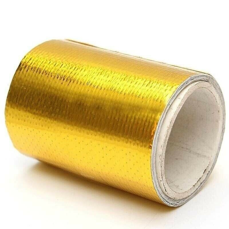 ⚡Hot Sale⚡Gold Thermal Exhaust Tape Air Intake Heat Insulation Shield Wrap Reflective Durable New-ISHOW