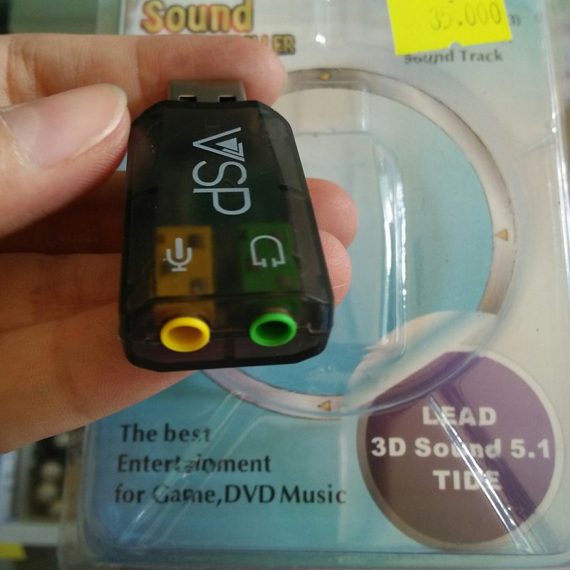 USB SOUND 3D 5.1 TẠO CỔNG AUDIO VÀ MICROPHONE