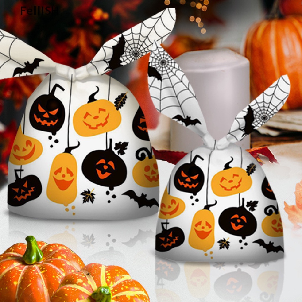 Bộ 50 Túi Đựng Kẹo / Bánh Quy Phong Cách Halloween Độc Đáo 439br