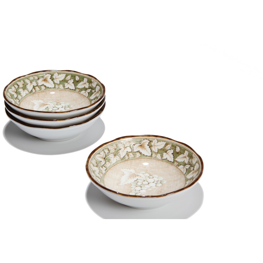 Bộ 4 đĩa sứ Miyabi nhập khẩu Nhật Bản 10.5cm MB01/4-XL (Xanh Lá)