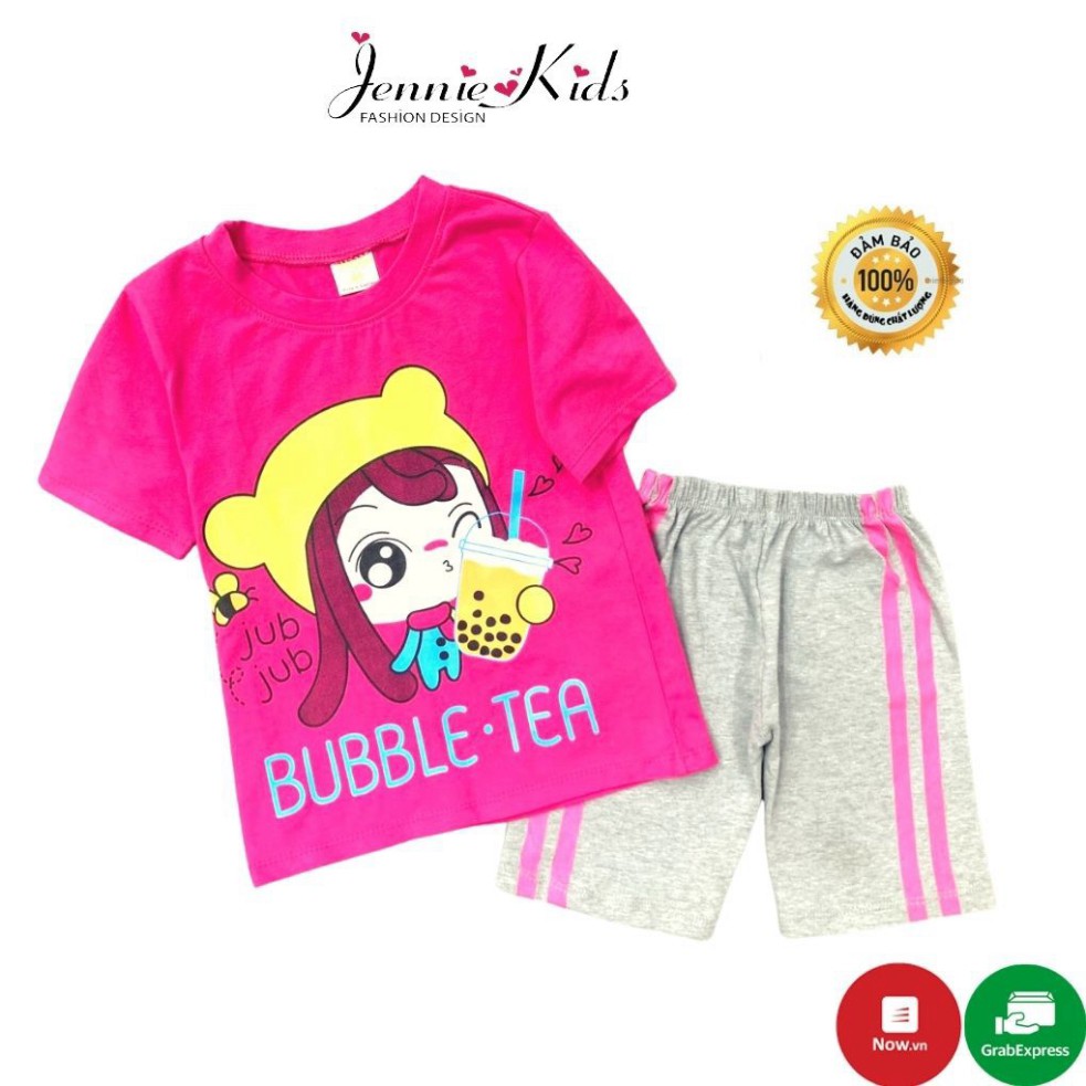 Đồ bộ bé gái size đại hình thú thun cotton 4 chiều JENNIE KIDS thấm hút mồ hôi tốt J408