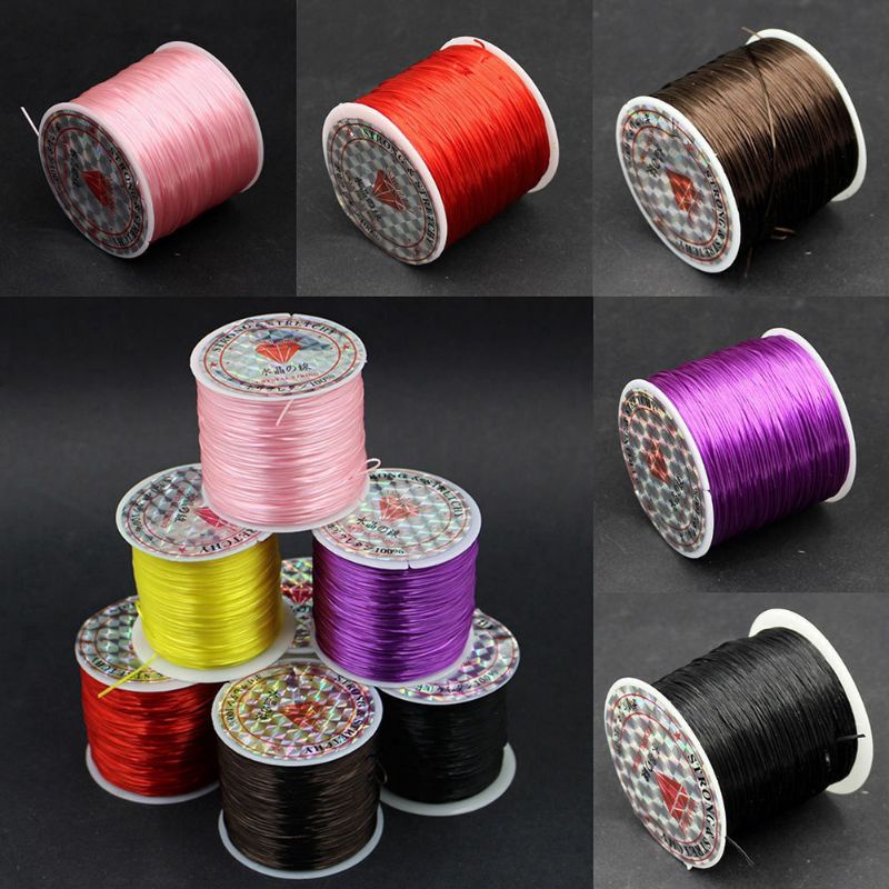cuộn 10m dây cước chun tơ xâu vòng nhiều màu rộng 1mm , dùng làm trang sức, nguyên liệu làm hand made