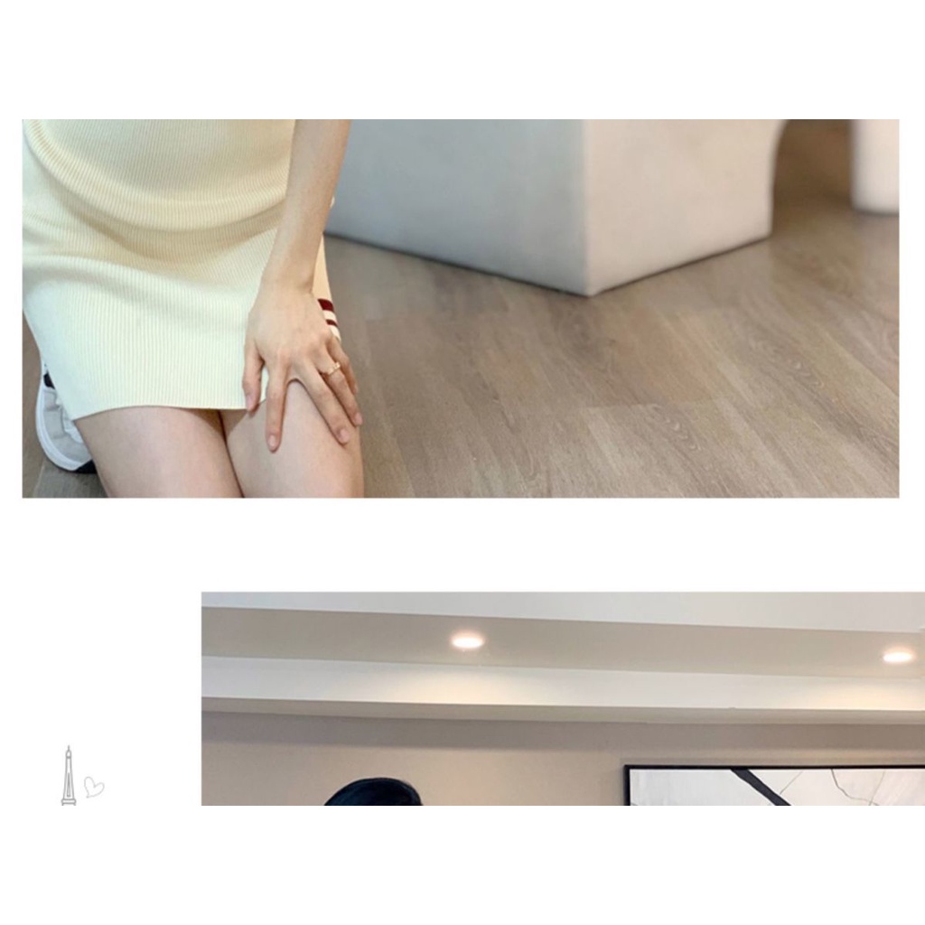 Temperament small fragrance casual skirt children's 2022 summer new waist slim high sense short sleeve knitted dress