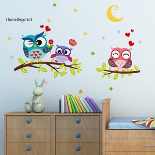Decal dán tường hình chim cú đáng yêu