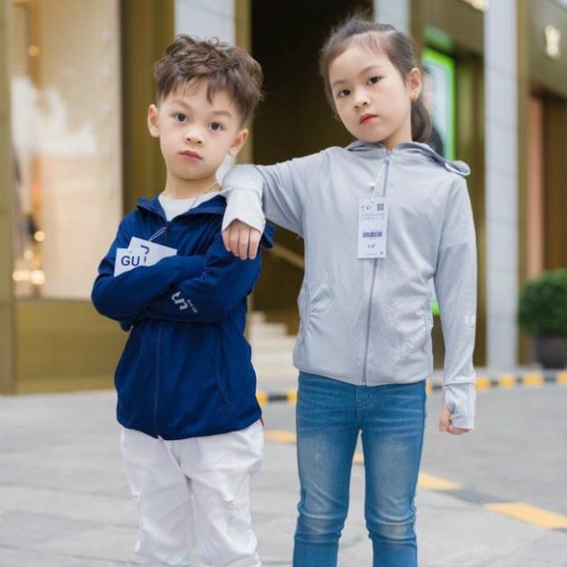 Áo chống nắng cho bé GU hàng VNXK áo khoác nắng bé nam và nữ chất kim cương thông hơi chống tia uv