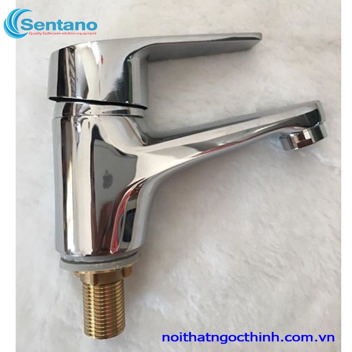 Vòi lavabo lạnh SENTANO STN-607 (ĐỒNG THAU MẠ CROM BÓNG) tay gật gù | BigBuy360 - bigbuy360.vn