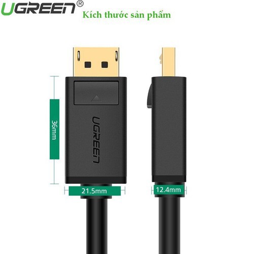 [Mã 2404EL10K giảm 10K đơn 20K] Dây Cáp Displayport 2 Đầu Đực Ugreen Dài 1.5M Đến 5M - Hàng Chính Hãng