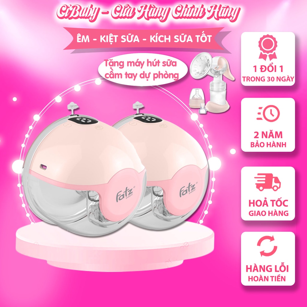 Máy hút sữa không dây Fatz Baby Freemax 2 có chế độ mát xa và kích sữa