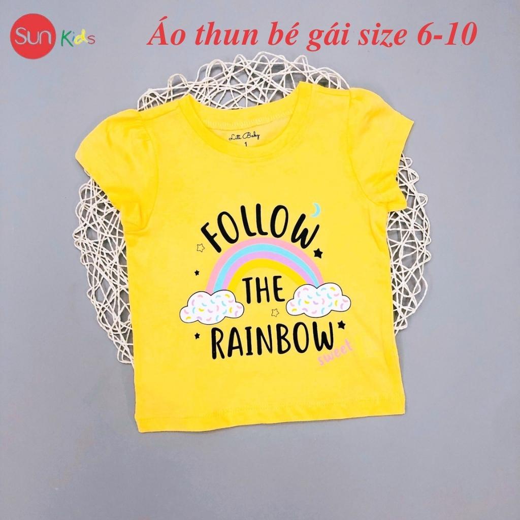 Áo thun cho bé gái, áo phông bé gái chất cotton mềm mát, size 6 - 10 tuổi - SUNKIDS