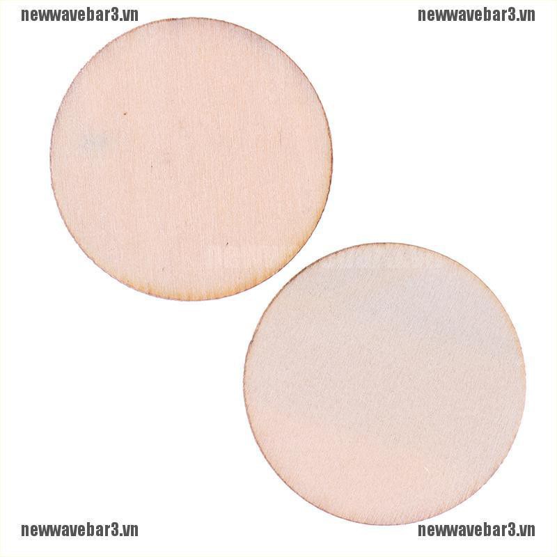 Bộ 50 tấm gỗ hình tròn tự nhiên dùng làm đồ thủ công DIY