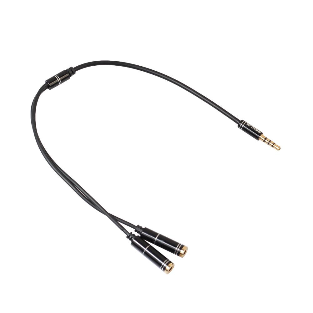 3.5mm Jack Headphone&amp;Mic Audio Splitter Gold-Plated Aux Extension Cable