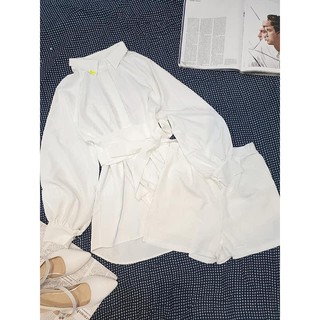 SET SƠ MI CỘT EO + QUẦN SHORTS
