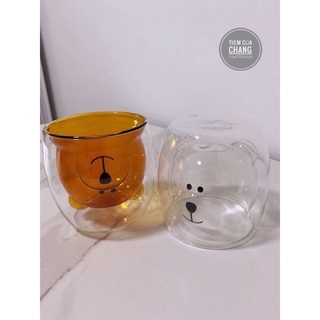 Ly thủy tinh 2 lớp - Ly thủy tinh hình gấu
