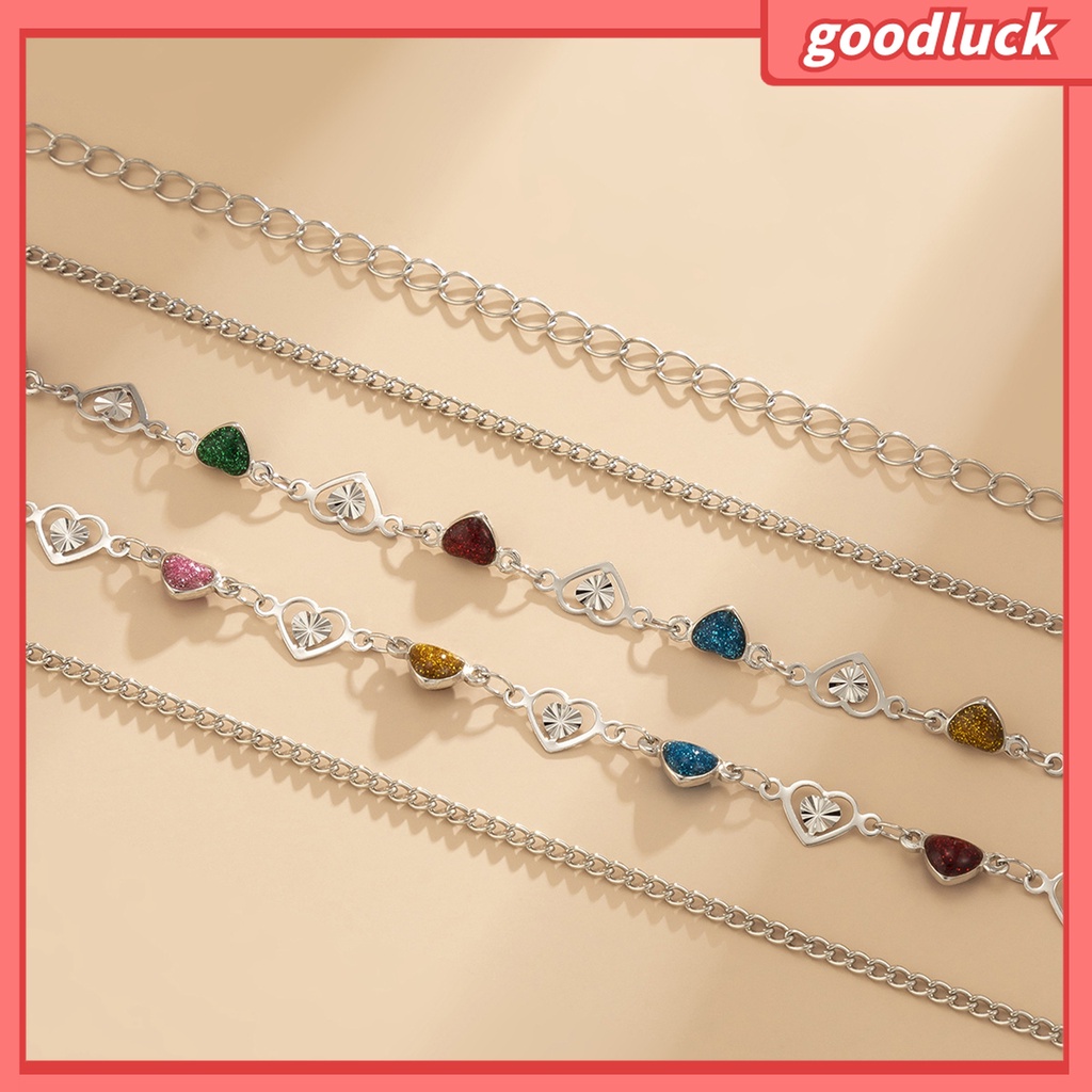 Goodluck| Dây Xích Kim Loại Đeo Thắt Lưng Mặt Hình Trái Tim Nhiều Màu Tùy Chỉnh Thời Trang Cho Nữ
