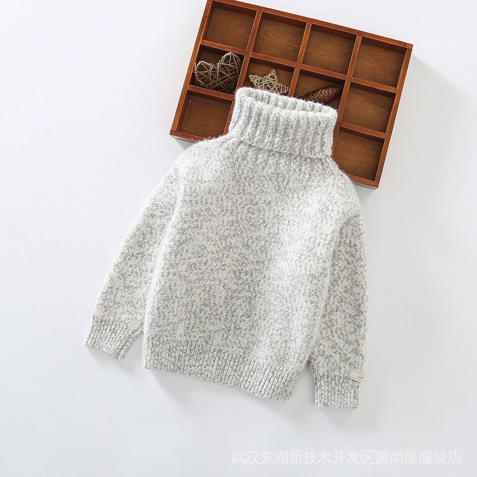Áo Sweater Dệt Kim Dày Chui Đầu Cổ Lọ Phong Cách Hàn Quốc Thời Trang Mùa Đông Mới Cho Bé